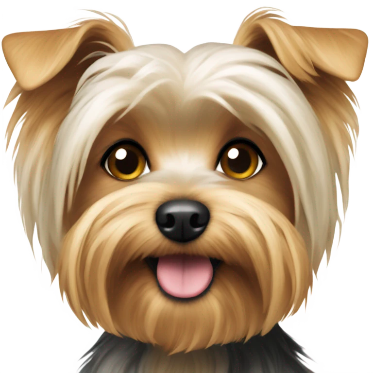 White Yorkie dog with floppy ears emoji