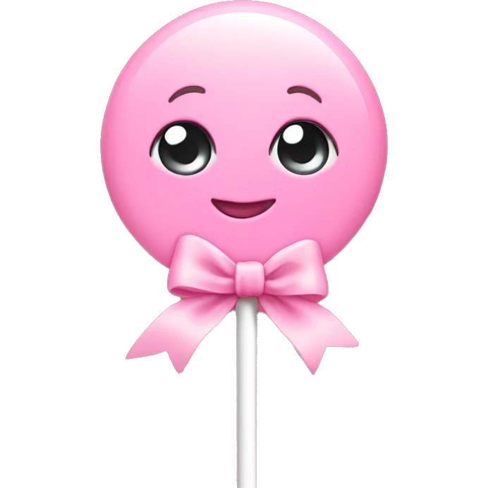baby pink lollipop with bow emoji