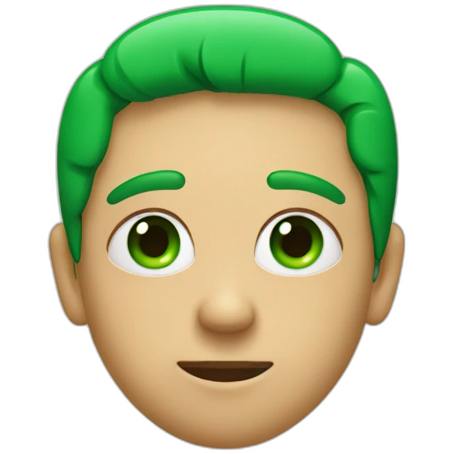 flat face with green heart eyes emoji