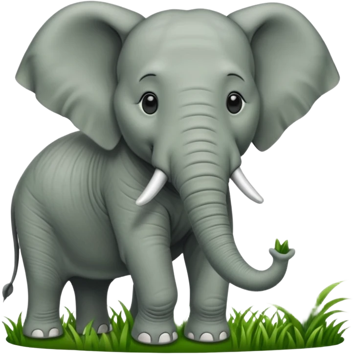 elephant eating grass emoji