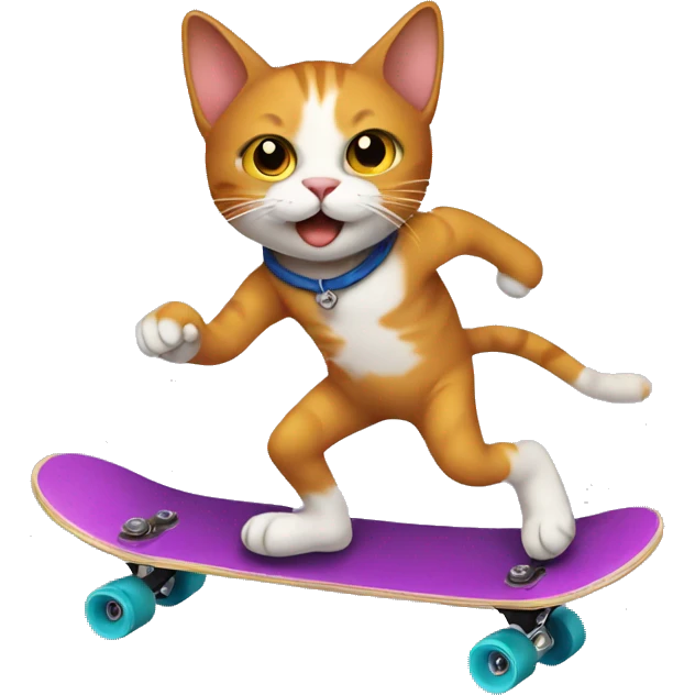 Cat skateboarding  emoji