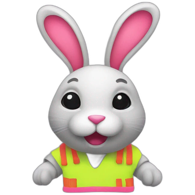 neon rabbit precaution emoji