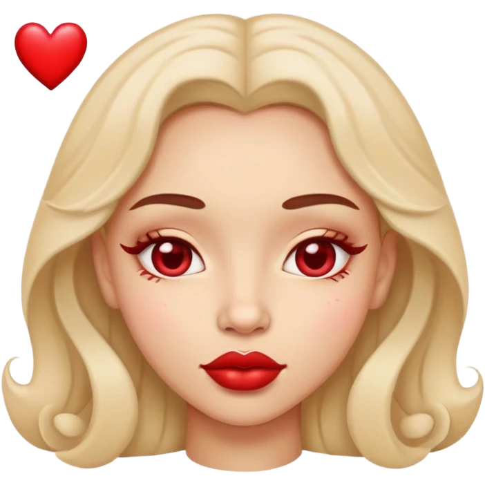 Cara con corazones en los ojos con labios de deseo emoji