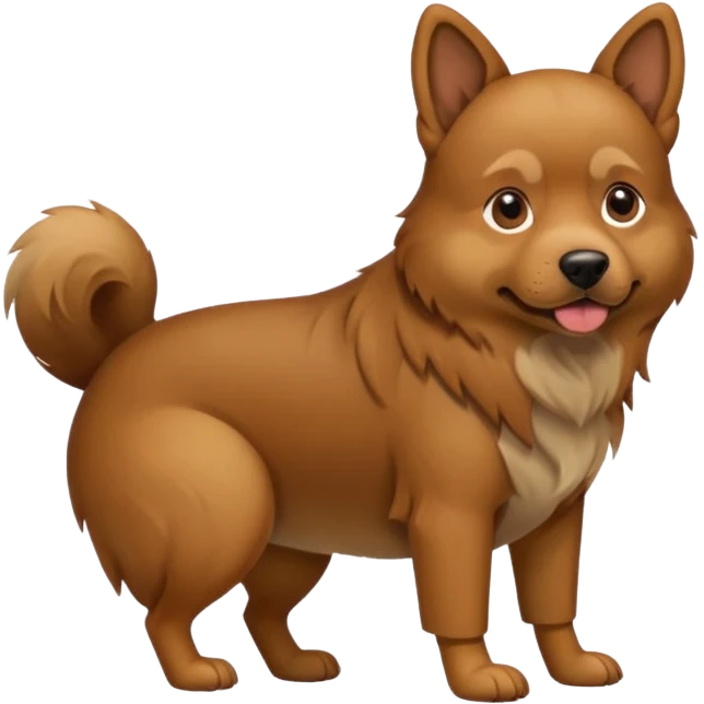 A dog doing a disgusting poo emoji