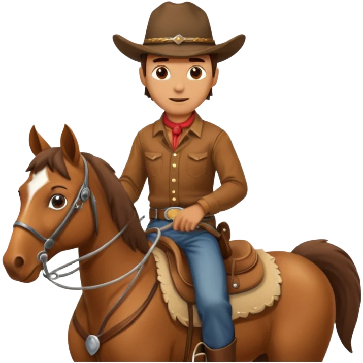 A realistic cowboy riding a horse emoji