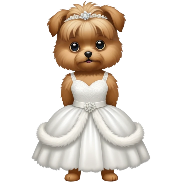 Shorkie in wedding dress emoji