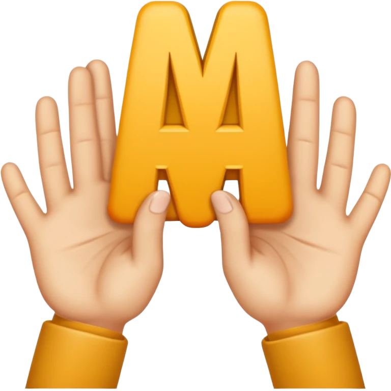 Les doigts des deux mains qui forme la lettre W emoji