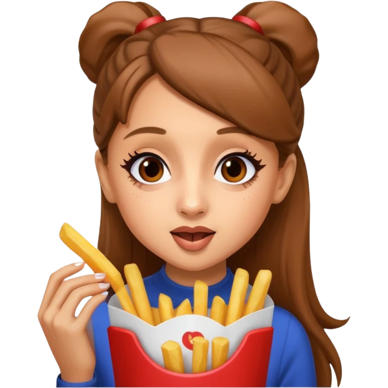 ariana grande munching fries emoji