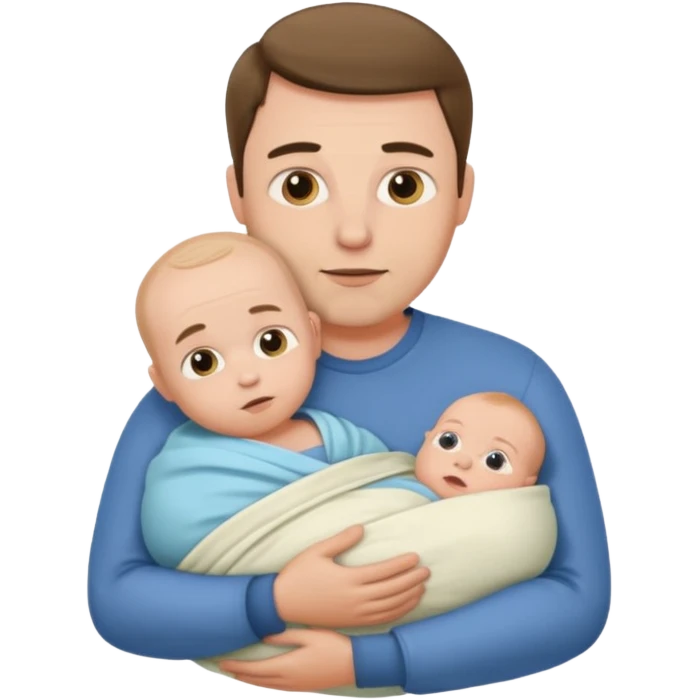 Father being swaddled by baby  emoji