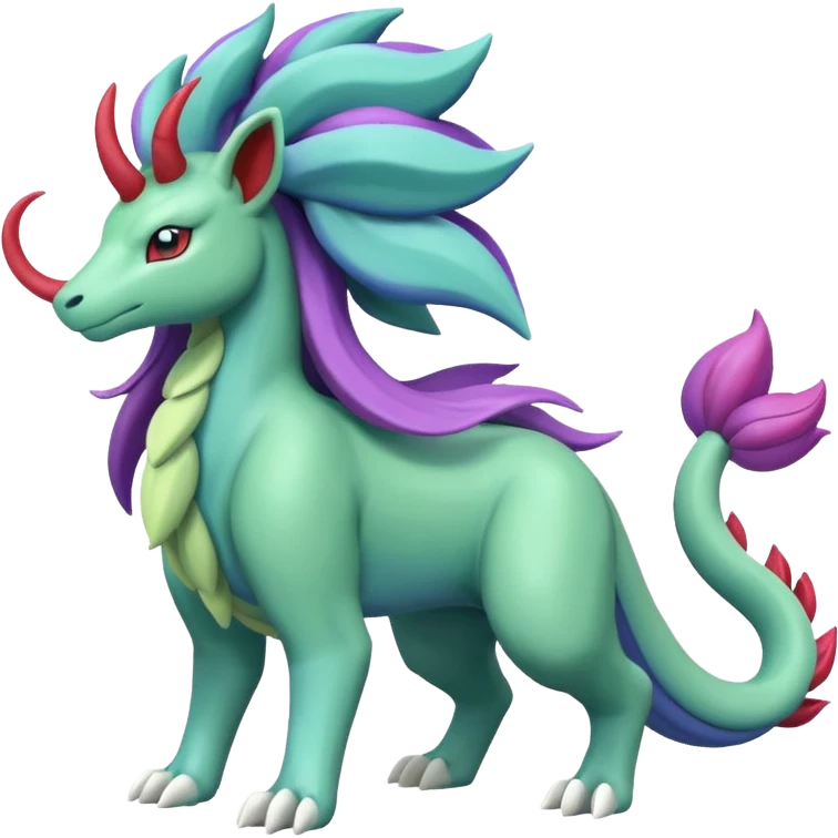Suicune-Meganium-fusion (full body) emoji