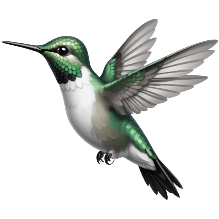 black and white hummingbird emoji