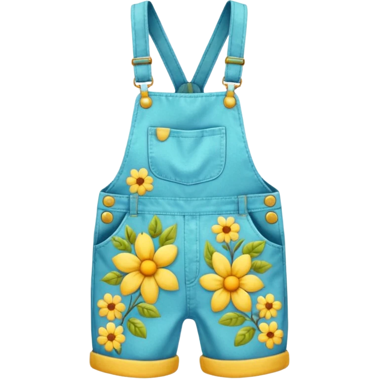Yellow floral overalls emoji