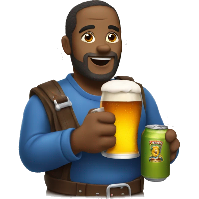 man with a broken toe holding a beer emoji