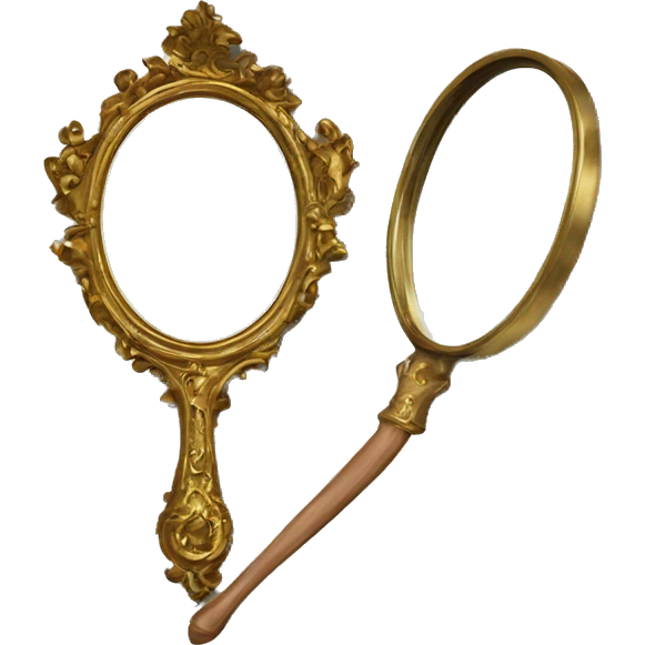 vintage rococo hand mirror emoji