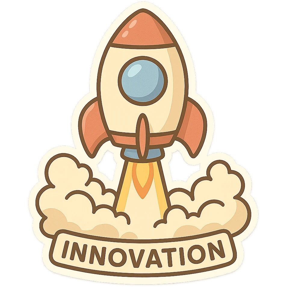representação de inovação, foguete decolando, estilo cartoon, fundo transparente emoji