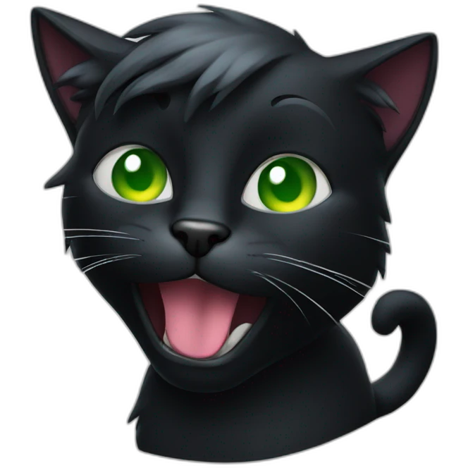black cat partying hard emoji