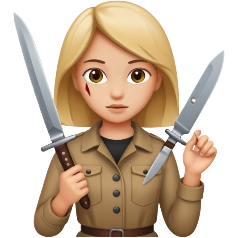 A girl with a knife emoji