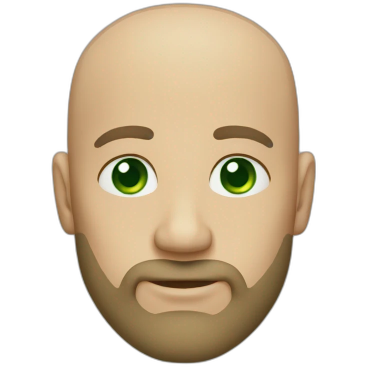 bald guy beard green eyes emoji