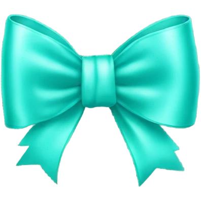 Tiffany blue bow emoji