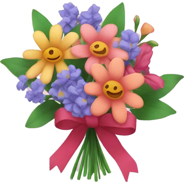 flower bouquet with ribbon emoji