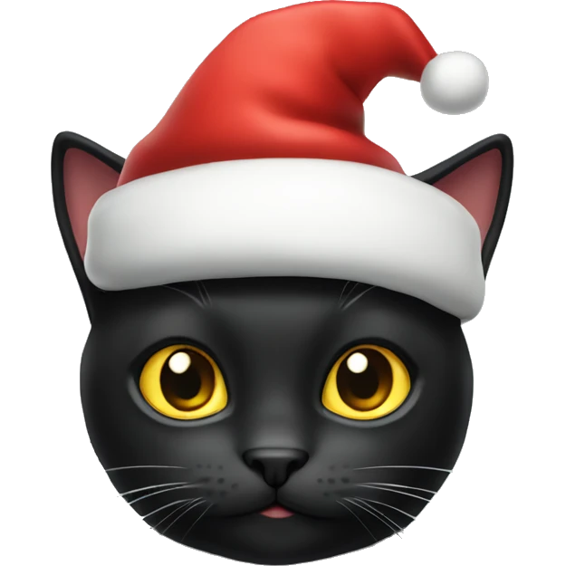 Black cat with a Santa hat emoji