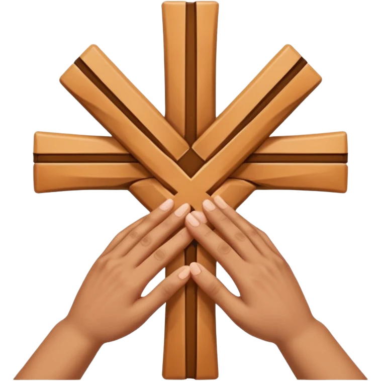 left hand on the bottom and right hand on top doing cross emoji
