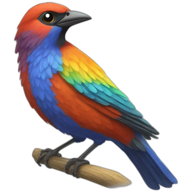 Seven-colored bird emoji