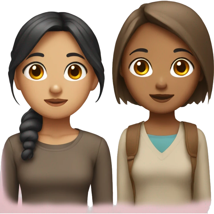 asian girl and brown girl emoji