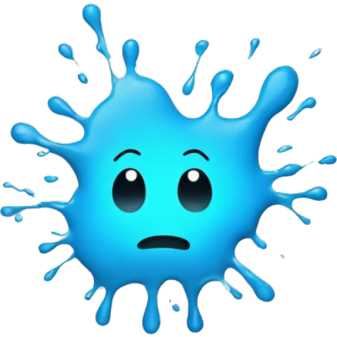 Glowing Cyan blue paint splashed puddle  emoji