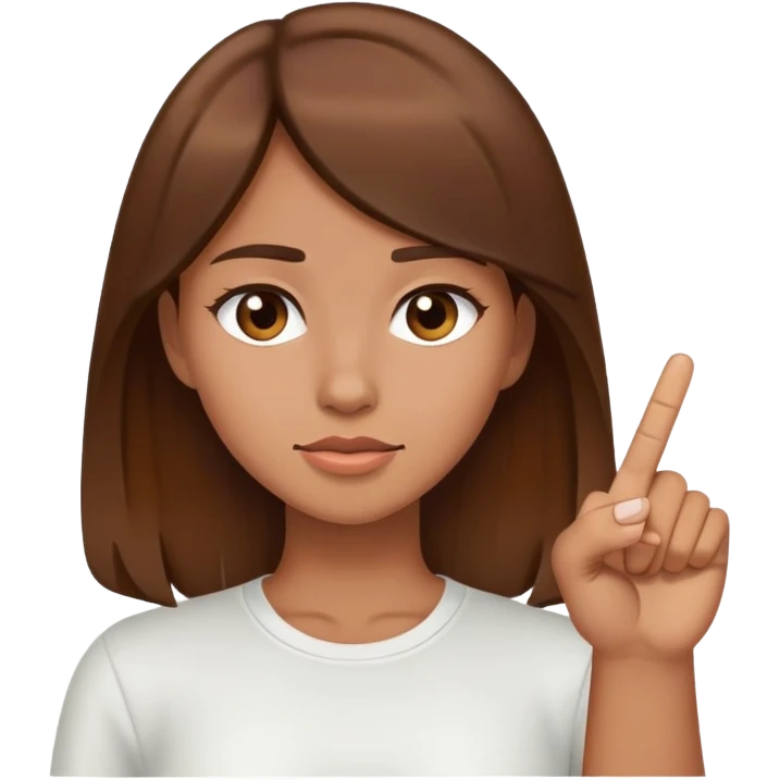tan girl with brown hair doing middle finger  emoji