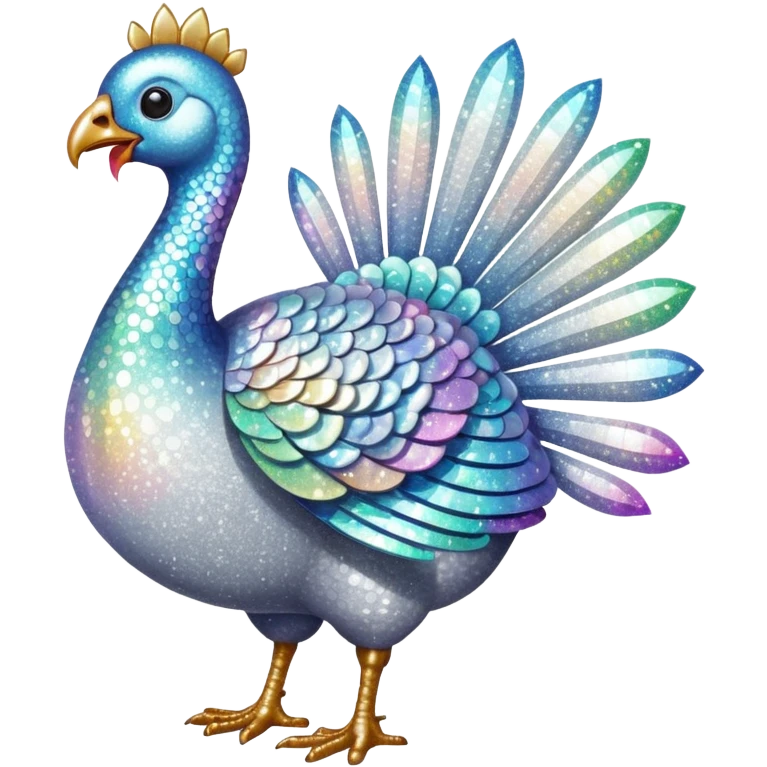 White glitter turkey emoji