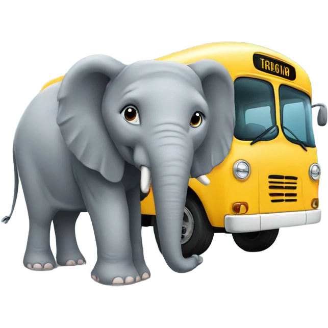 elephant with bus emoji
