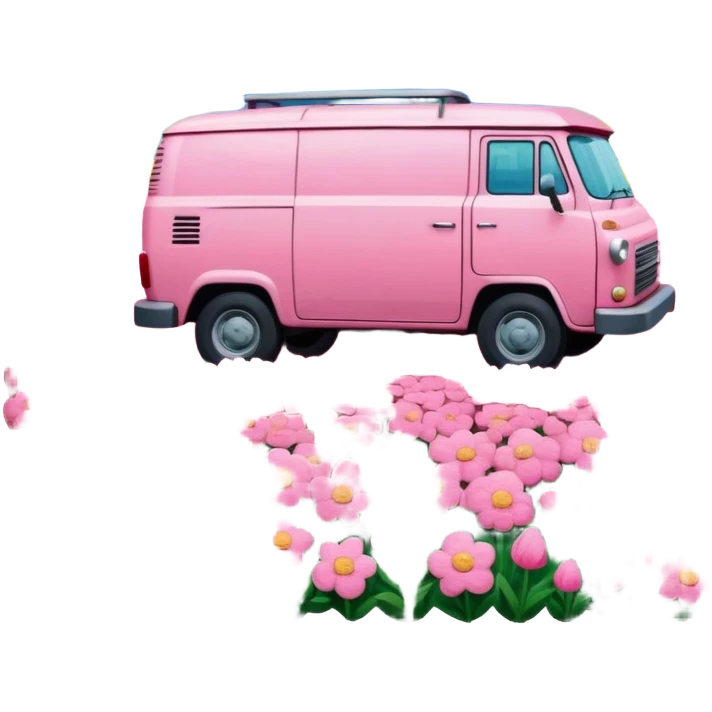 van gogh style pink SPAM  meat flowers landscape emoji