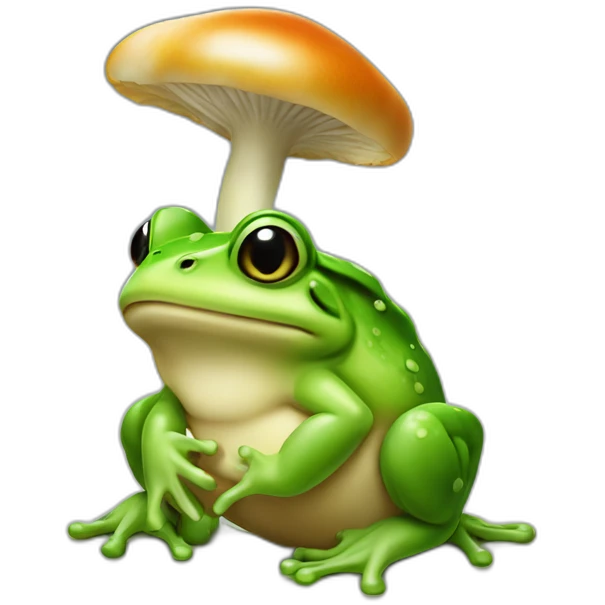 Grenouille avec un champignon sur la tête emoji