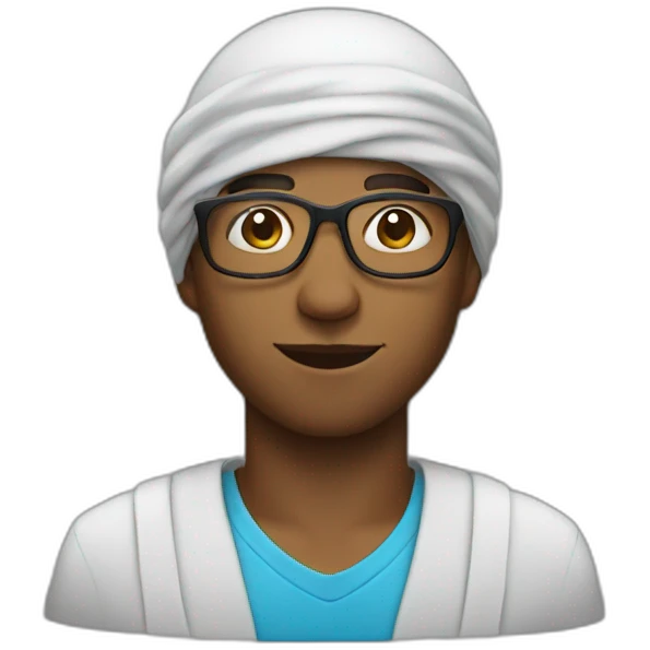 A man with glasses and a durag emoji