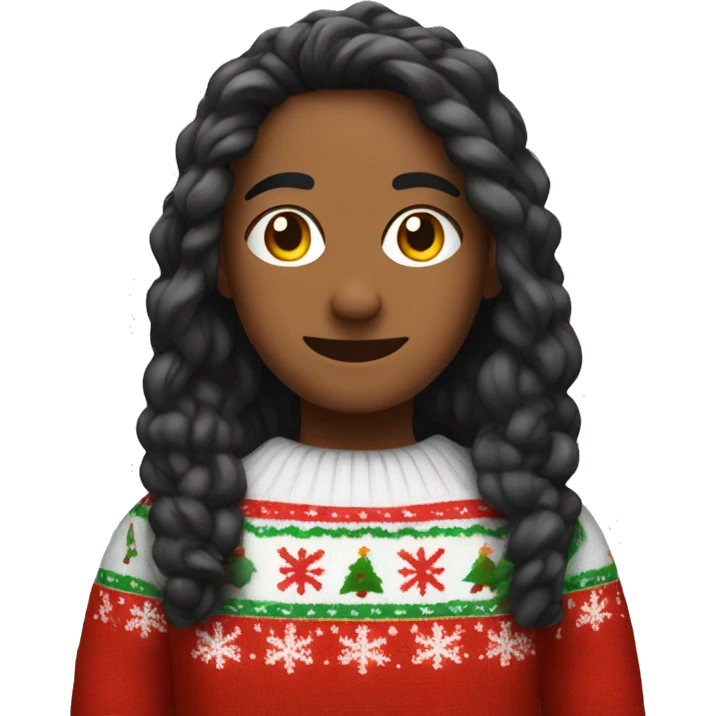 Me wearing a Christmas sweater emoji