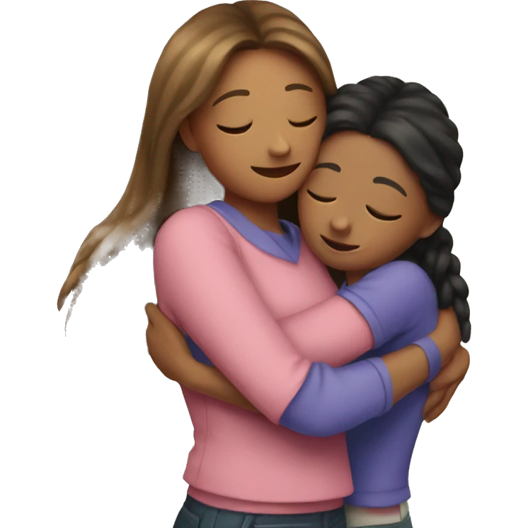 Girl hugging mom emoji