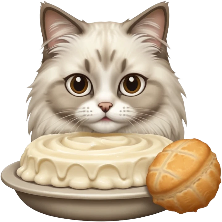 ragdoll cat eating emoji