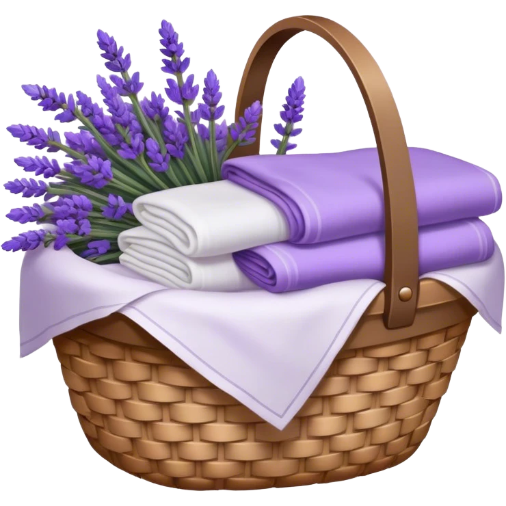 Basket of linens and lavender  emoji