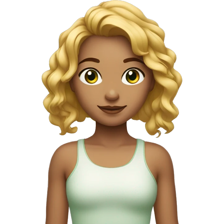 menina, pele clara e olhos verde, cabelo ondulado medio e ruivo emoji