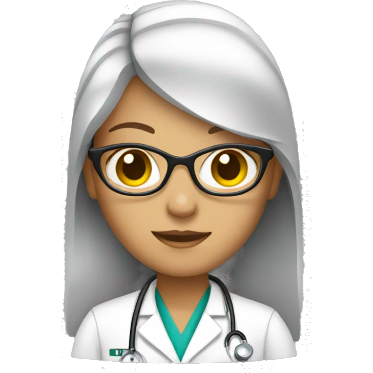 Female doctor with a computer emoji