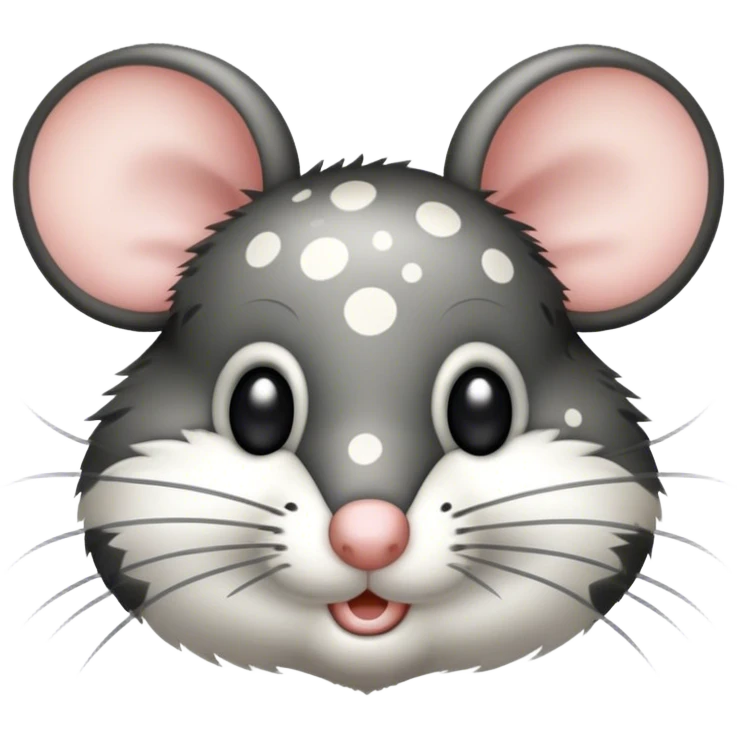 black and white spotted mouse  emoji