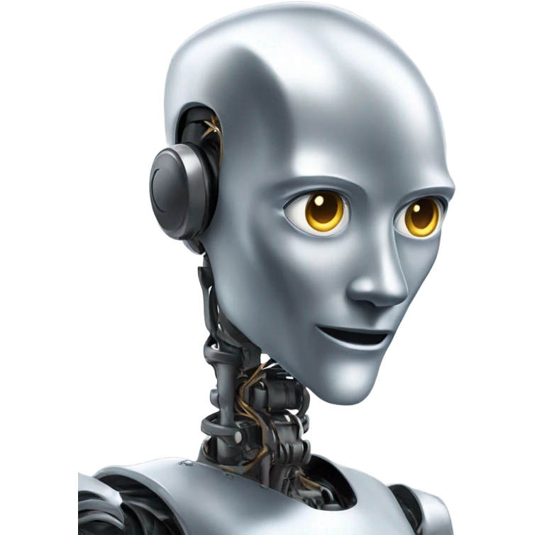 Robot talking to a human emoji