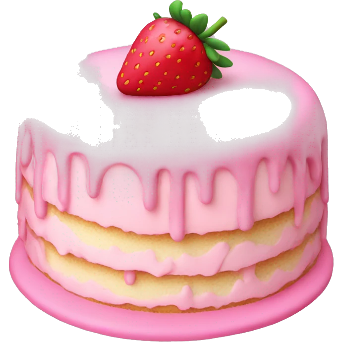 pastel pink strawberry cake emoji