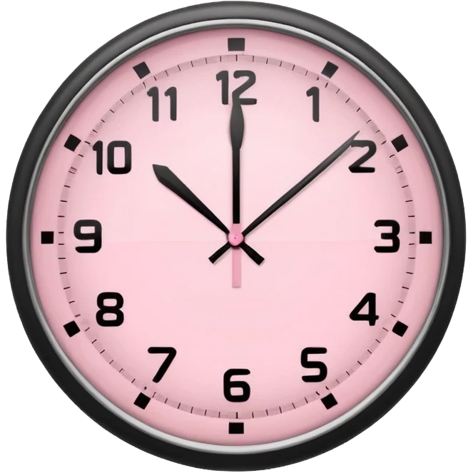 Soft pastel pink trading clock icon, minimal and clean design emoji