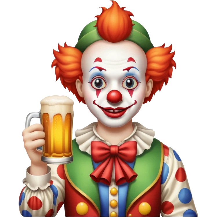 clown holding a beer emoji