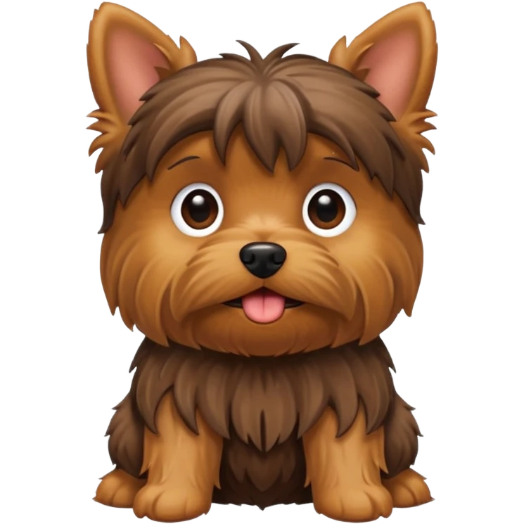 Yorkie dog with poop emoji