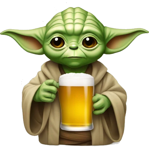 Yoda qui boit une bière emoji