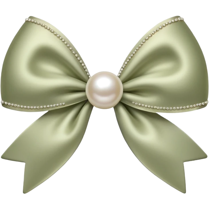 Pearl bow pale olive emoji