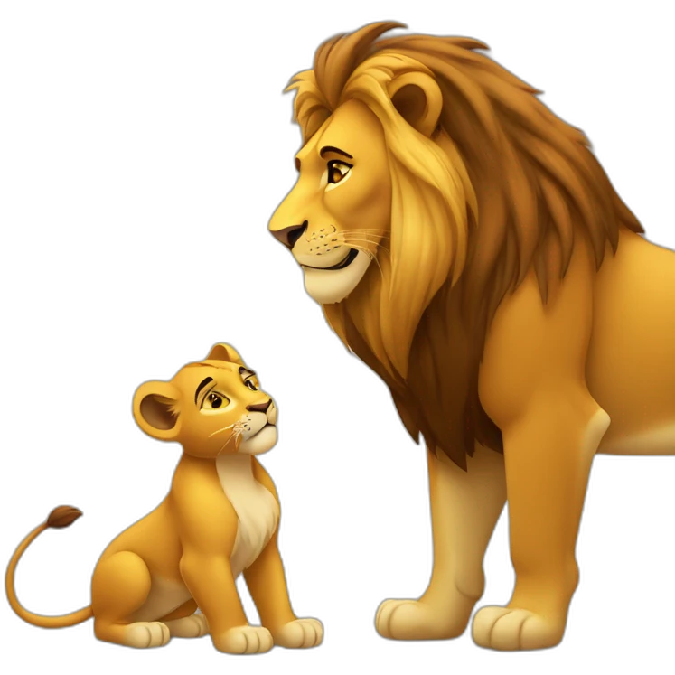 Le roi lion qui fait un bisou à nala emoji